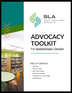 An image of the cover page of the SLA's Advocacy Toolkit for Saskatchewan Libraries.